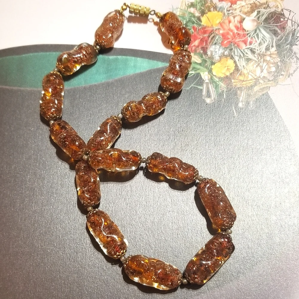 RARE Antique Venetian BORO Glass Bead Necklace